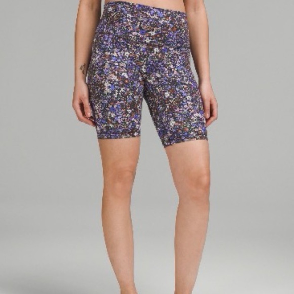 lululemon athletica Purple Floral Bike Shorts